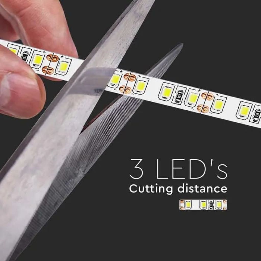 Striscia LED da 8 mm, V-Tac SMD3528, 8W/m, 120 led metro, 12 V - immagine 3