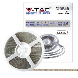 Strip LED impermeabile colori bianco freddo, bianco caldo, 8 W/m, bobina da 5m, 120 led/metro – SKU 212037