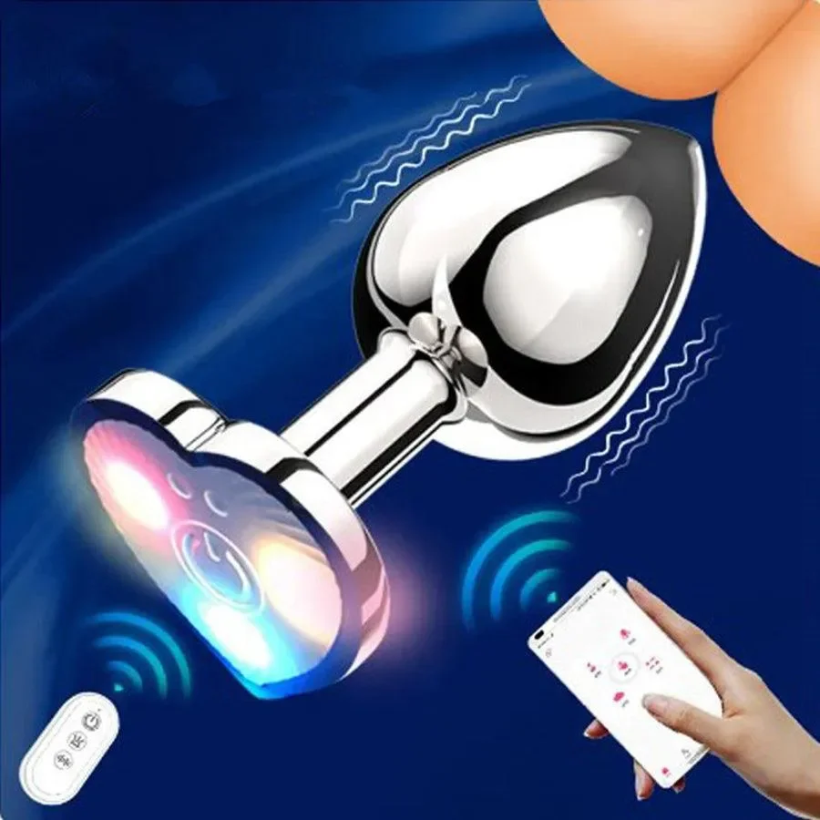 Remote Control Bluetooth Metel Butt Plug Vibrator - immagine 2