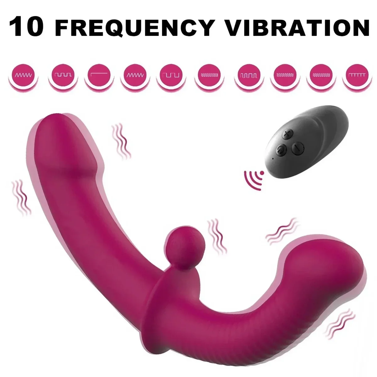 Remote Control Strapless Strap On Vibrator - immagine 3